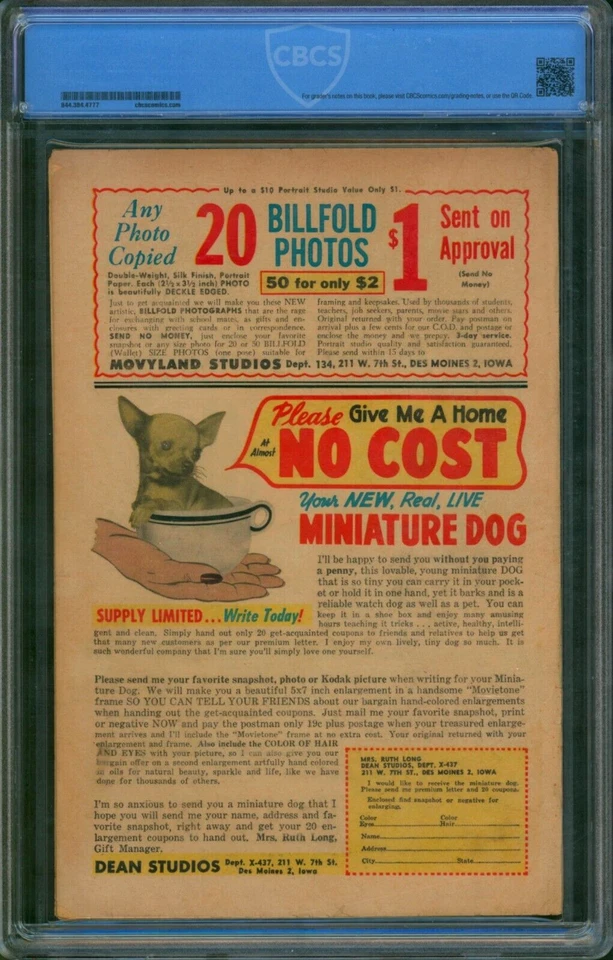 SHERRY THE SHOWGIRL #1 (1956) 🌟 CBCS 3.5 🌟 RARE Stan Lee Story GGA Atlas Comic - Image 2 of 2