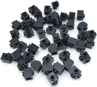 Lego 50 New Black Bricks Modified 1 x 1 with Studs on 1 or 2 Sides