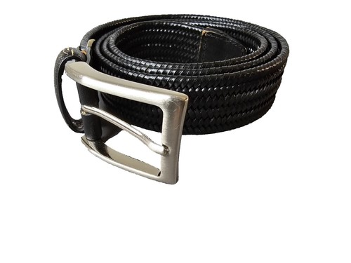 Vintage Braided Rope Belt Black Gold Beaded Woven 32in Boho  display picture 3