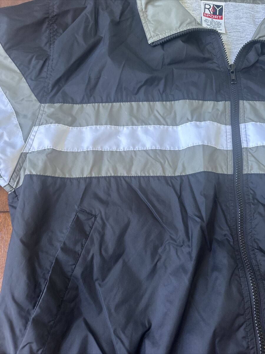 R&Y Sport Mens Jacket Lightweight Windbreaker Black Green R&Y Sport Mens Jacket Lightweight Windbreaker Black Green