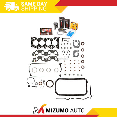 Full Gasket Set Bearings Rings Fit 92-95 Honda Civic Del Sol D16Z6