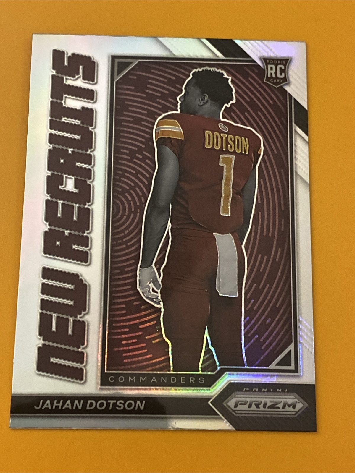 2022 Panini Prizm Jahan Dotson New Recruits Silver Prizm RC #NR-9 COMMANDERS