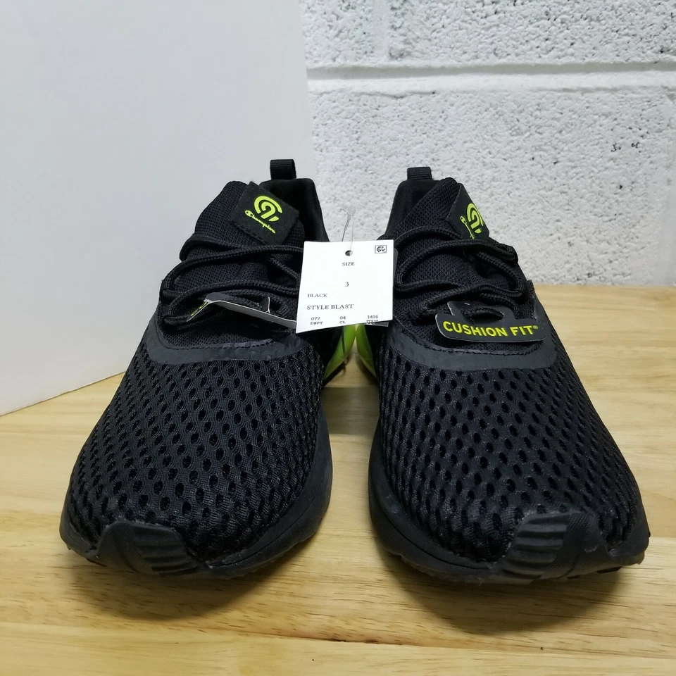 Zapatos deportivos Champion C9 ajuste cojín - negros/verdes para mujer talla 3 Foto 4 de 4