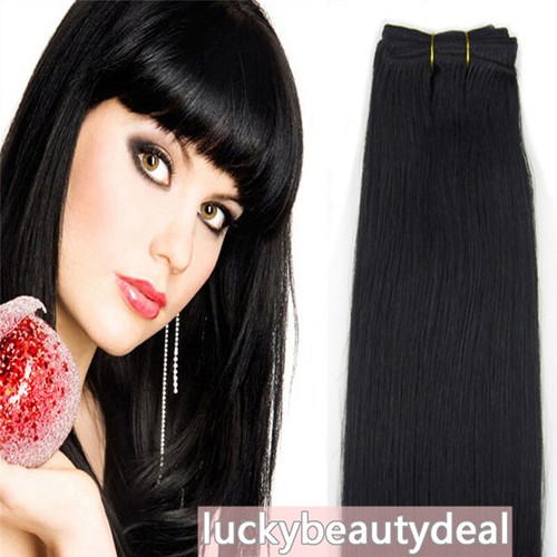 Sew in Weft Human Hair Extensions Double Weave Real Human Hair Bundles Straight - Picture 25 of 94