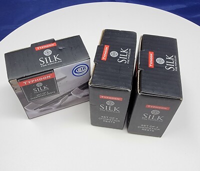 NEW Typhoon Silk Fine Porcelain Chopstick rests 3 sets of 4  total 0f 12 T55