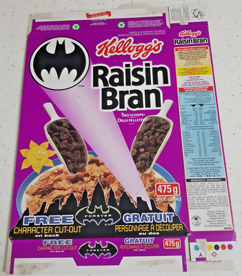 Kelloggs Rosinenkleie Kanada Müslischachtel 1995 mit Batman Forever