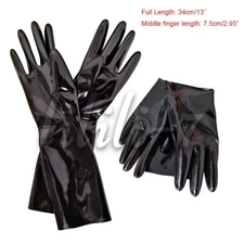 Short Latex Seamless Gloves Five-finger To Forearm High for Fetish Clubwear BDSM