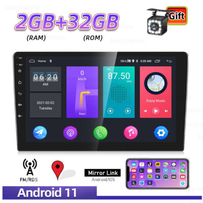 9''/10.1'' Car Radio Stereo Android 11 2G+32G GPS WIFI Touch Screen Player+CAMERA
