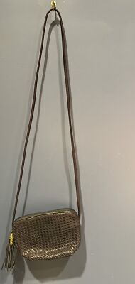 Jacqueline Ferrar Vintage Braided Leather Shoulder Bag, Blue Black Color Change