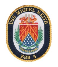 5" USS MIGUEL KEITH ESB-5 EMBROIDERED JACKET PATCH
