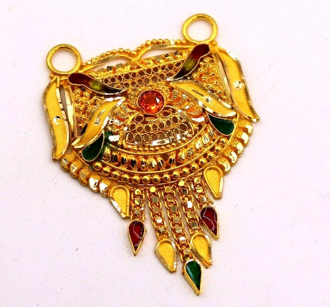 22 KARAT YELLOW GOLD TRADITIONAL FILIGREE WORK INDIAN NECKLACE