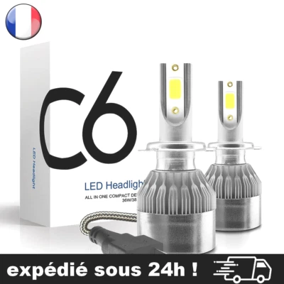 Ampoule Led H7 8000K bleu Phare De Voiture Auto Moto Feux Xénon - Photo 1/4