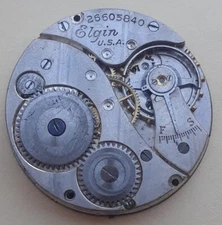 #502, 6/o Elgin. 7 Jewel Good  Balance Not Running Pendant Movement 