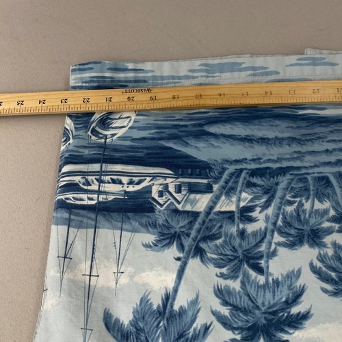 VTG Womens Ralph Lauren Naval Supply Beach Print Barn Coat Tropical Blue Size M - Picture 10 of 18