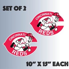 Cincinnati Reds Vinyl Sticker Decal Cornhole Set of 2 10"x15" 