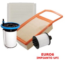 KIT 4 FILTRI TAGLIANDO FIAT 500L 500X 1.3 MULTIJET 70KW EURO6 KF0099U IMP.UFI