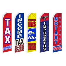 E-File Notary Tax Services Variations Swooper Flutter Advertising Banner Flags