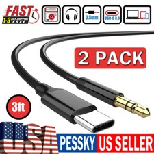 2 PACK USB-C to AUX 3.5mm Audio Cable Adapter For Samsung A54 A34 A24 A14 A13 5G