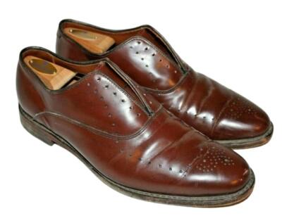 Allen Edmonds 10.5 D Weybridge Brown Oxfords Wingtip Loafers Mens