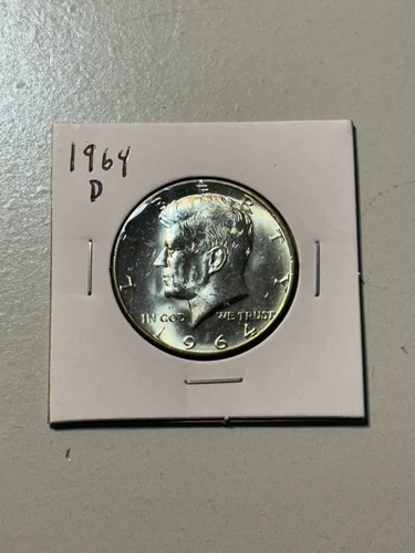 1964 D Kennedy Half Dollar BU Mylar 2x2