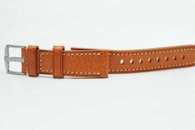 Premium Handmade Genuine Soft Calfskin Leather Watch Strap Light Brown, Black 