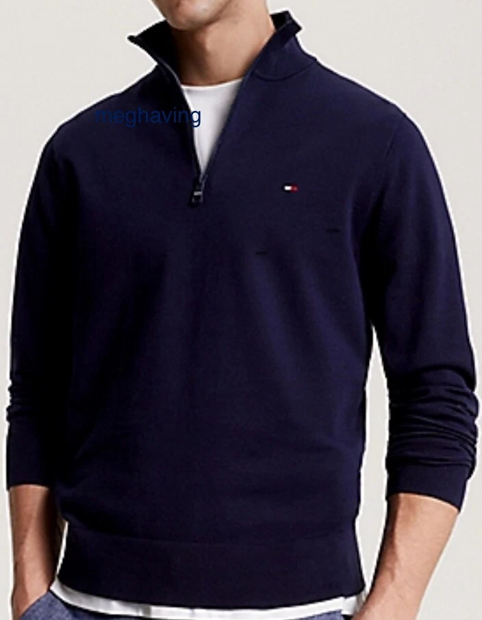 Men s Classic Tommy Hilfiger Half Zip Jumper For Winter