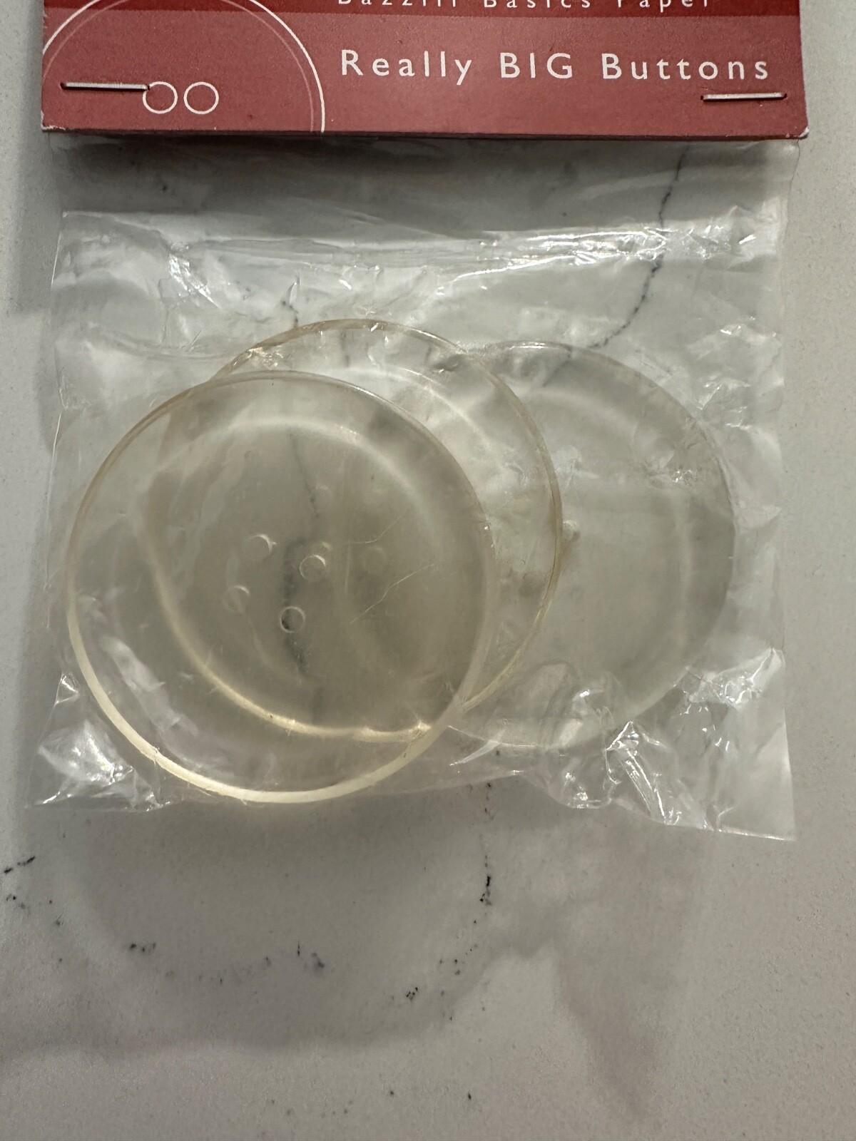 BBP Bazzill Basics Paper 4.5 Clear Really Big Buttons Pk 3  Scrapbooking Crafts