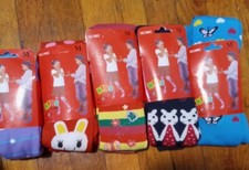 5 Random color Pairs Kids Big Girls Youth Children Novelty Design Tights size m