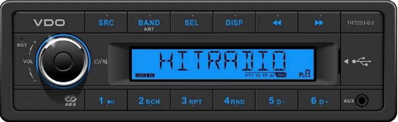 24 Volt LKW Radio RDS-Tuner MP3 WMA USB Truck Bus 24V TR722U-BU (TR7322U-OR) - Bild 2 von 3