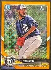 2018 BOWMAN CHROME PEDRO AVILA #4/25 ORANGE REFRACTOR MOJO REFRACTOR