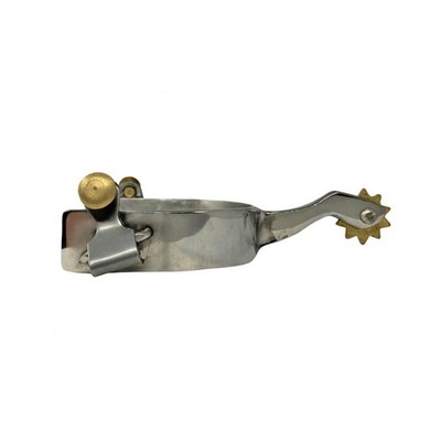 ROWEL SPURS Men's Western STAINLESS STEEL 1'' Band 2'' Shank 3.5'' Boot Width