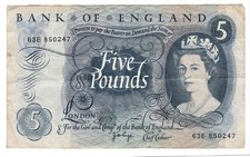 Page Five Pound £5 Banknote 63E 1967 Issue 