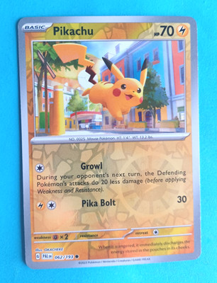 POKEMON PALDEA EVOLVED PIKACHU #062/193 REVERSE HOLO COMMON VERY LIGHT PLAY