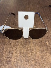 Men's wire rimmed reflective sunglasses, w/spring hinge, new in plastic sleeve