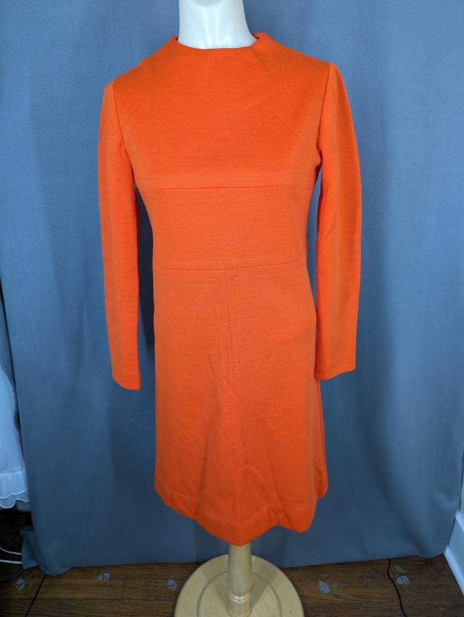 gogo dress Jonathan Logan Size 7 Orange 1960s Mod Dress Vintage USA Union Made Buttoned Short Sleeve Belted product_Santiago Mini The headband comes in Size:47,5
