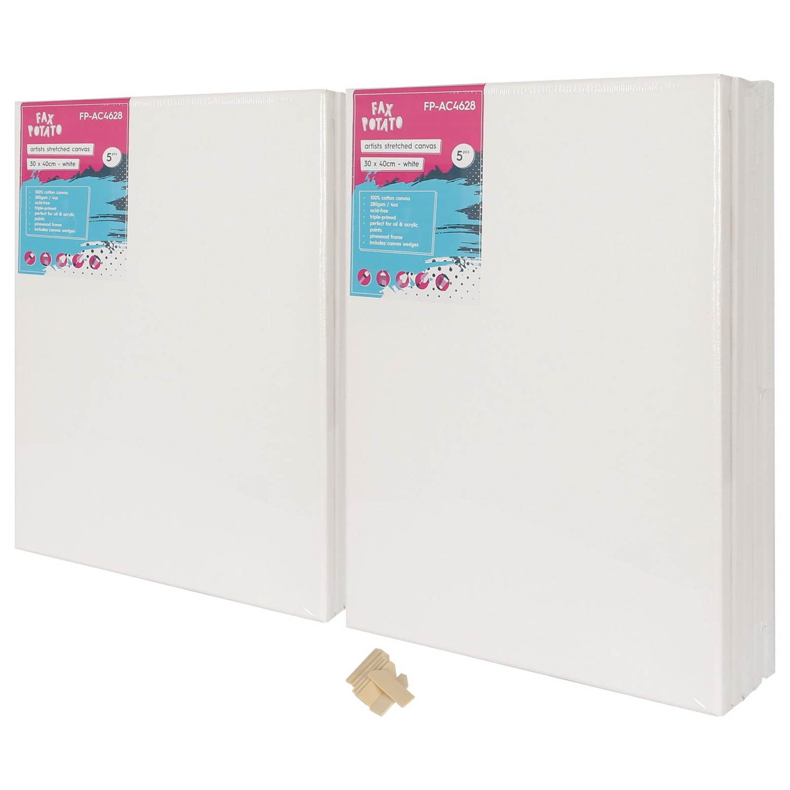 Fax Potato Stretched Canvas with Wooden Wedges - 12"" x 16"" - Pack of 10