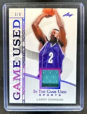 2025 Leaf In the Game Used Larry Johnson Jersey Purple Holo #/8
