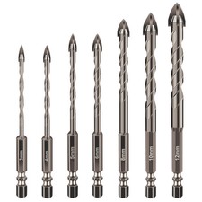 7pcs Tungsten Steel Glass Tile Drill Bit Set 3-12mm for Marble Mirror Ceramic
