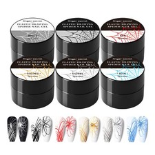6 Colors Spider Gel Nail Art Kit Wire Drawing Nail Gel Soak Off UV Gel Nail Art