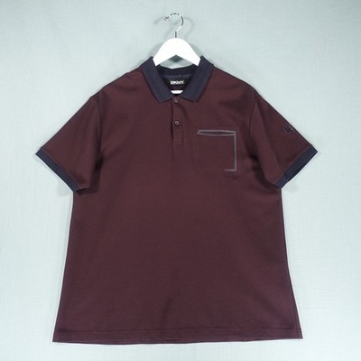 Donna Karan New York DKNY Polo T-Shirt Herren Extra Large Rot Baumwolle Freizeit Rivera