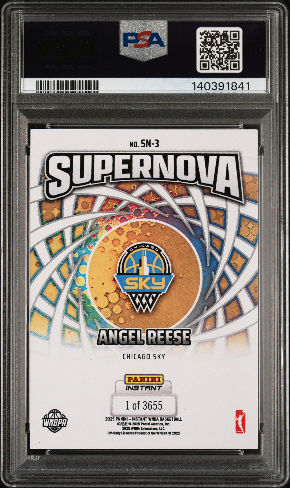 2025 PANINI INSTANT WNBA SUPERNOVA #SN-3 ANGEL REESE PSA 10 view 2