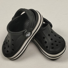 Crocs Crocband Kids Black/White Clog US 5 Slip-On Adjustable Strap