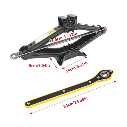 2.5 Ton Tonne Scissor Jack Lift Wind Up for Car Van Garage w/Crank Speed Handle - Picture 2 of 14