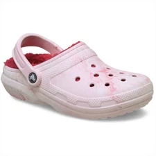 NEW Crocs Sizes 6-10 Women's Classic Lined Watercolor Marbled Clog - Powder Pink
