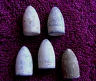 (5) DUG NICE CIVIL WAR .44 CALIBER COLT DRAGOON PISTOL BULLETS (CORINTH)