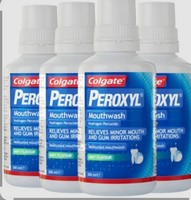 4 Bottles of Colgate Peroxyl Mouthwash Mint Flavour 300ml