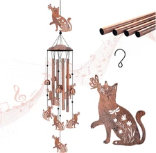 Cat Wind Chimes Outdoor Cat Gifts for Women/Men/Mom/Grandma/Wife/Friends Birthda