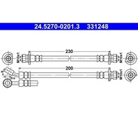 1X Bremsschlauch ATE 24.5270-0201.3 Passend FüR Honda