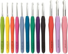 Be Craftee Pack Of 12 Crochet Hooks Soft Handles