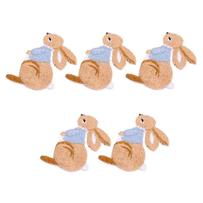 5Pcs Cute Bunny Iron on Sewing Patches DIY Clothes Decor and Repair - Image 1 of 4